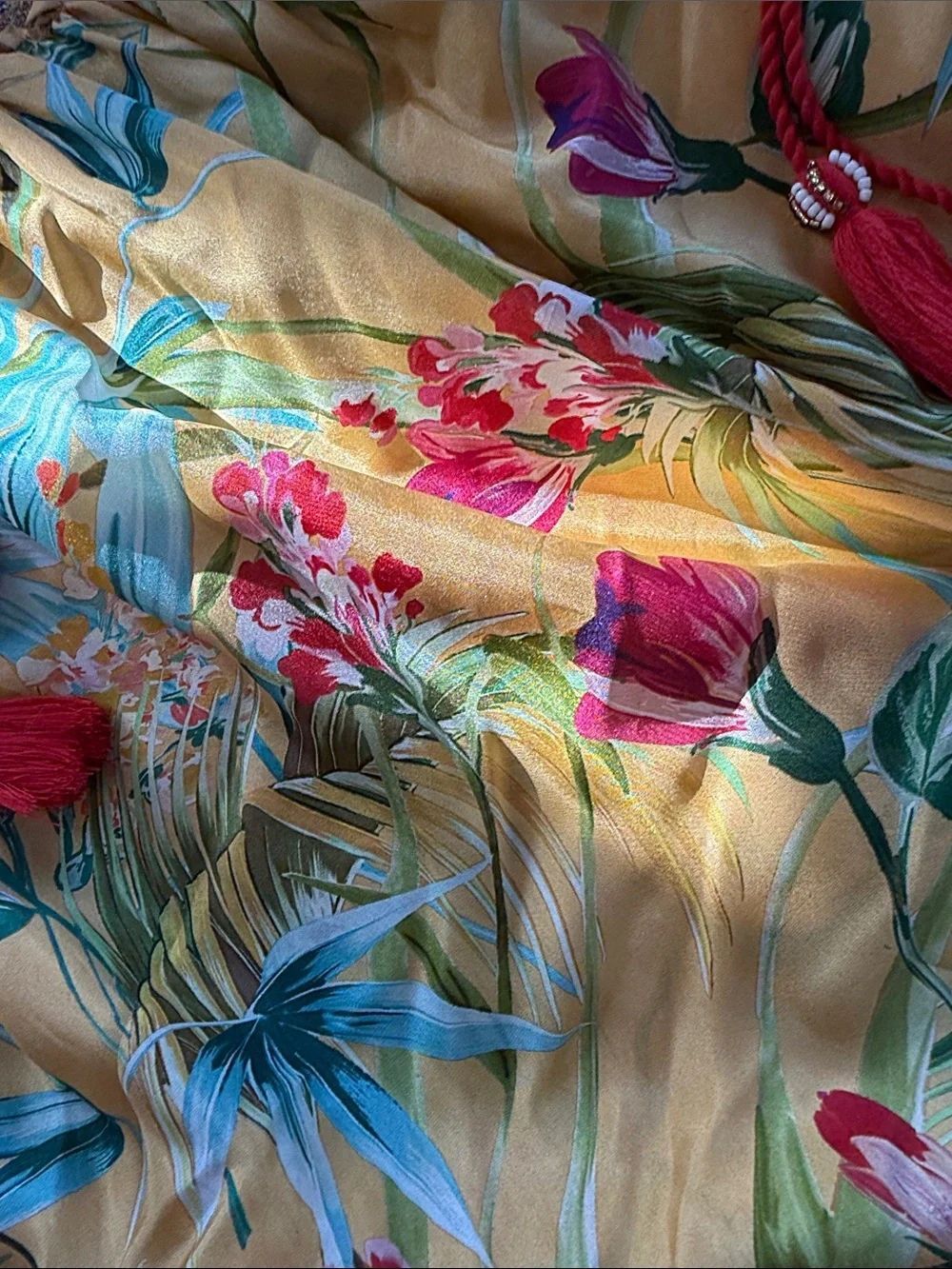 JOHNNY WAS DARI DRESS 100% SILK FLOWING CHIC VIBRANT FLORAL BOHO Size:S NWT $445 - Picture 8 of 10